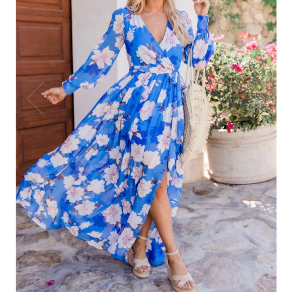 NWOT - My Dearest Darling Blue Maxi Dress